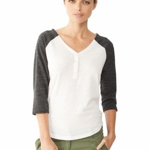 Alternative Apparel Eco-Jersey Raglan Henley Shirt